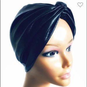 Satin Lined Faux leather Turban